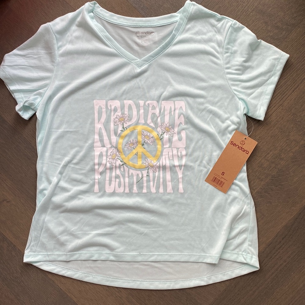 NWT women’s radiate positivity tee. Size small